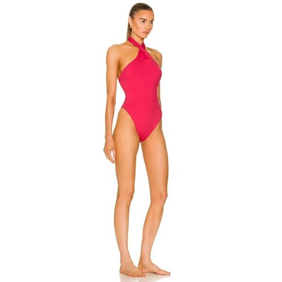 AEXAE Twist Swimsuit in Pink XSmall New Womens One Piece Swim - Picture 2 of 10